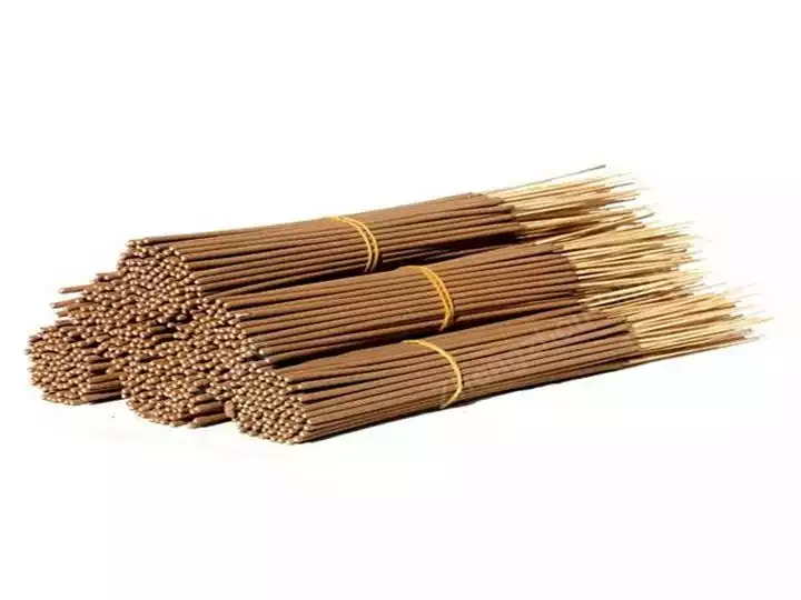 Brown bamboo incense stick making