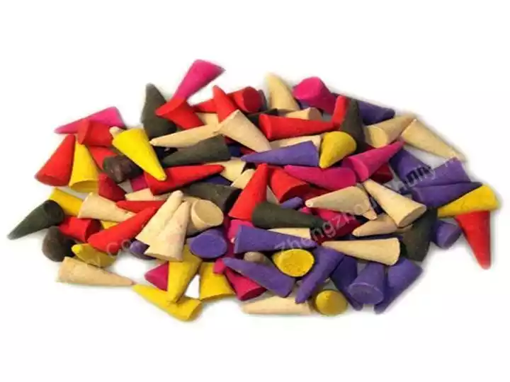 Colorful dhoop cones